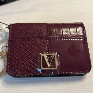 Gorgeous burgundy credit card wallet with gold bling